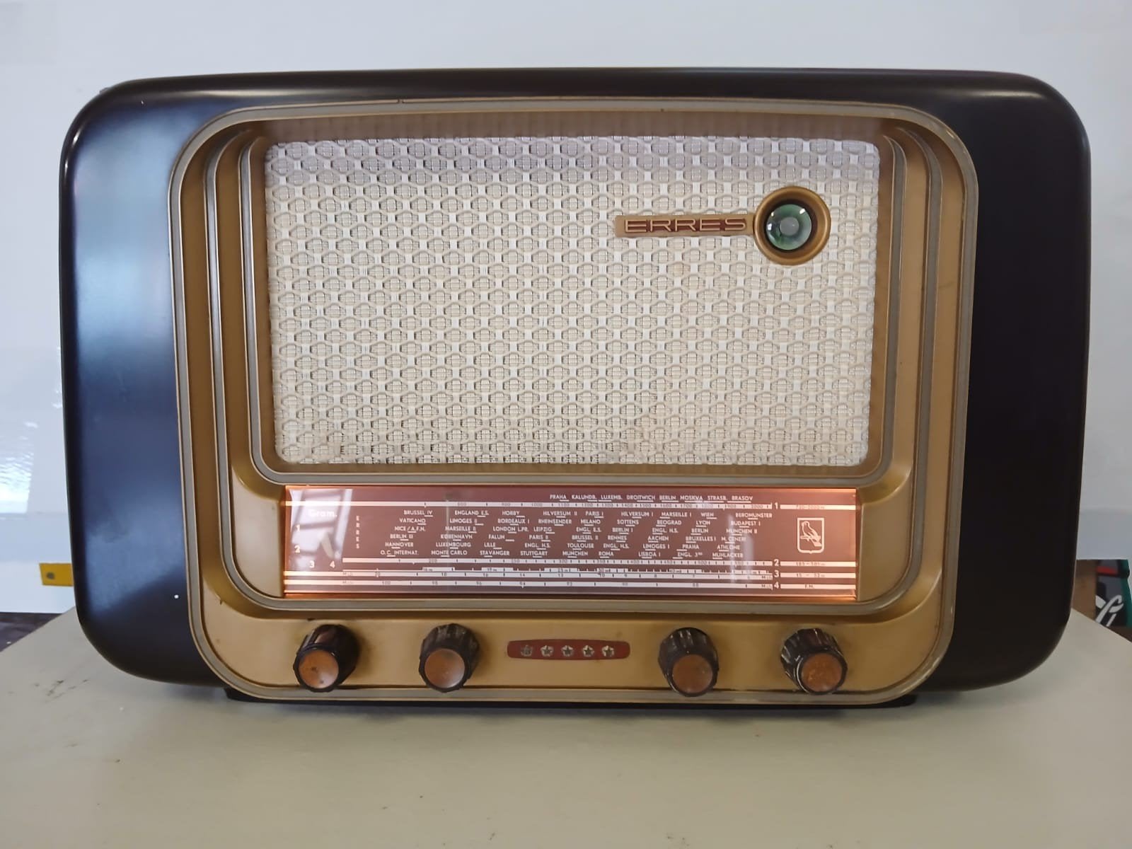 Vintage Erres Radio - Klassieke Buizenradio ,speelt goed, Ophalen, Gebruikt, Radio