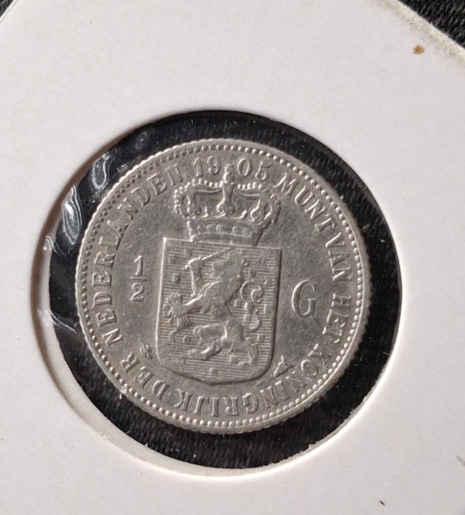 Halve gulden Wilhelmina 1905, Postzegels en Munten, Munten | Nederland, Ophalen of Verzenden, Koningin Wilhelmina, ½ gulden