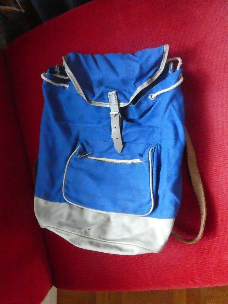 Blauw/grijze TRP jeans (Tripper) rugzak met ritsvak, Overige merken, Minder dan 30 cm, 25 tot 40 cm, Ophalen of Verzenden
