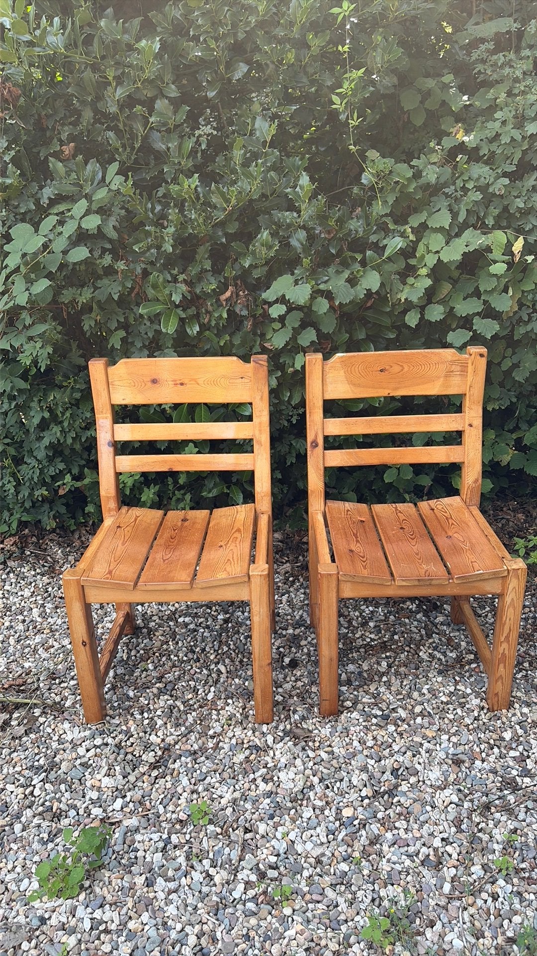 2 vintage grenen stoelen Deens design Hans J. Frydendal, Ophalen, Brutalisme, Gebruikt, Twee