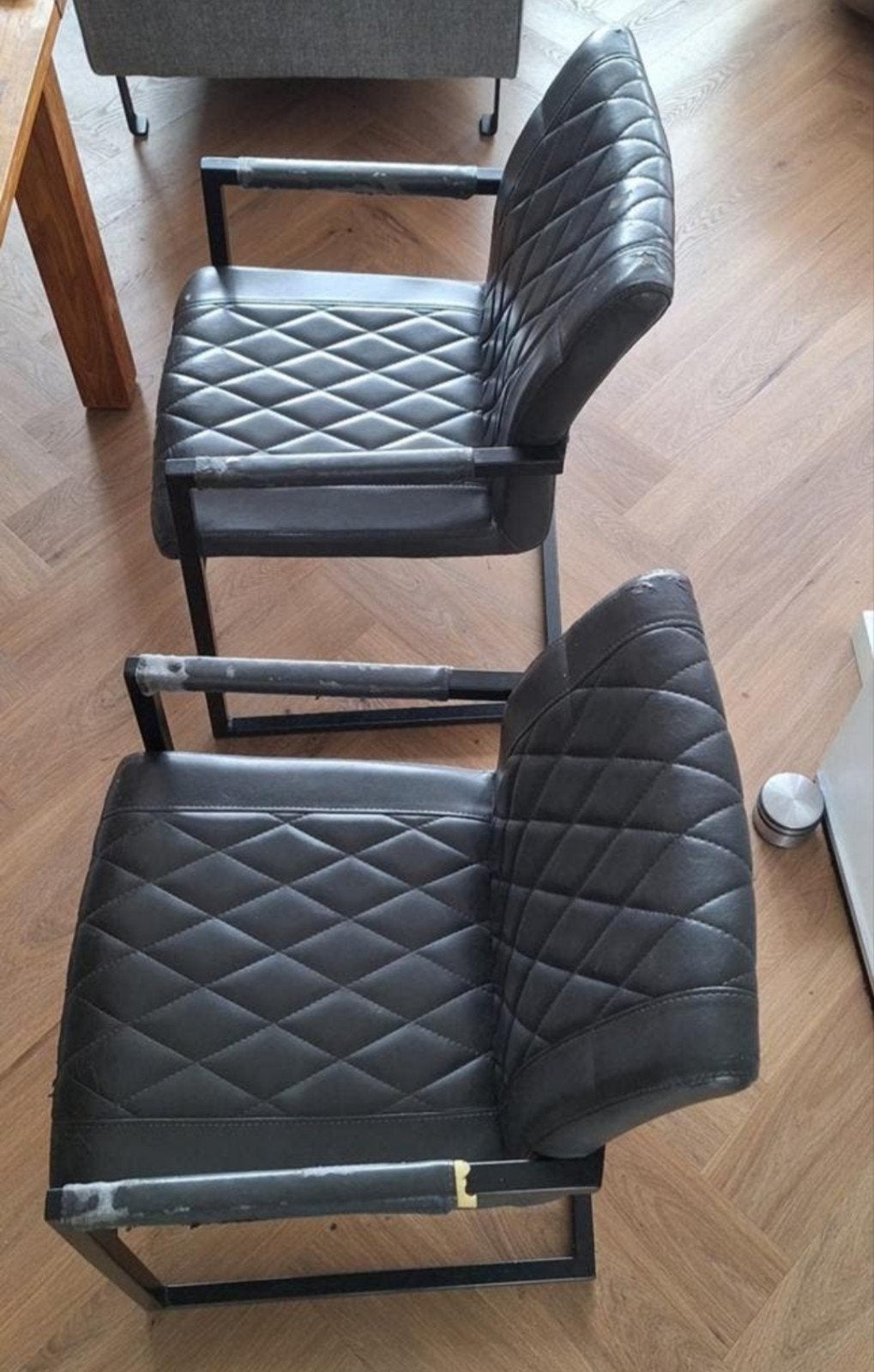 Vier zwarte eetkamerstoelen, Ophalen, Gebruikt, Zwart, Vier