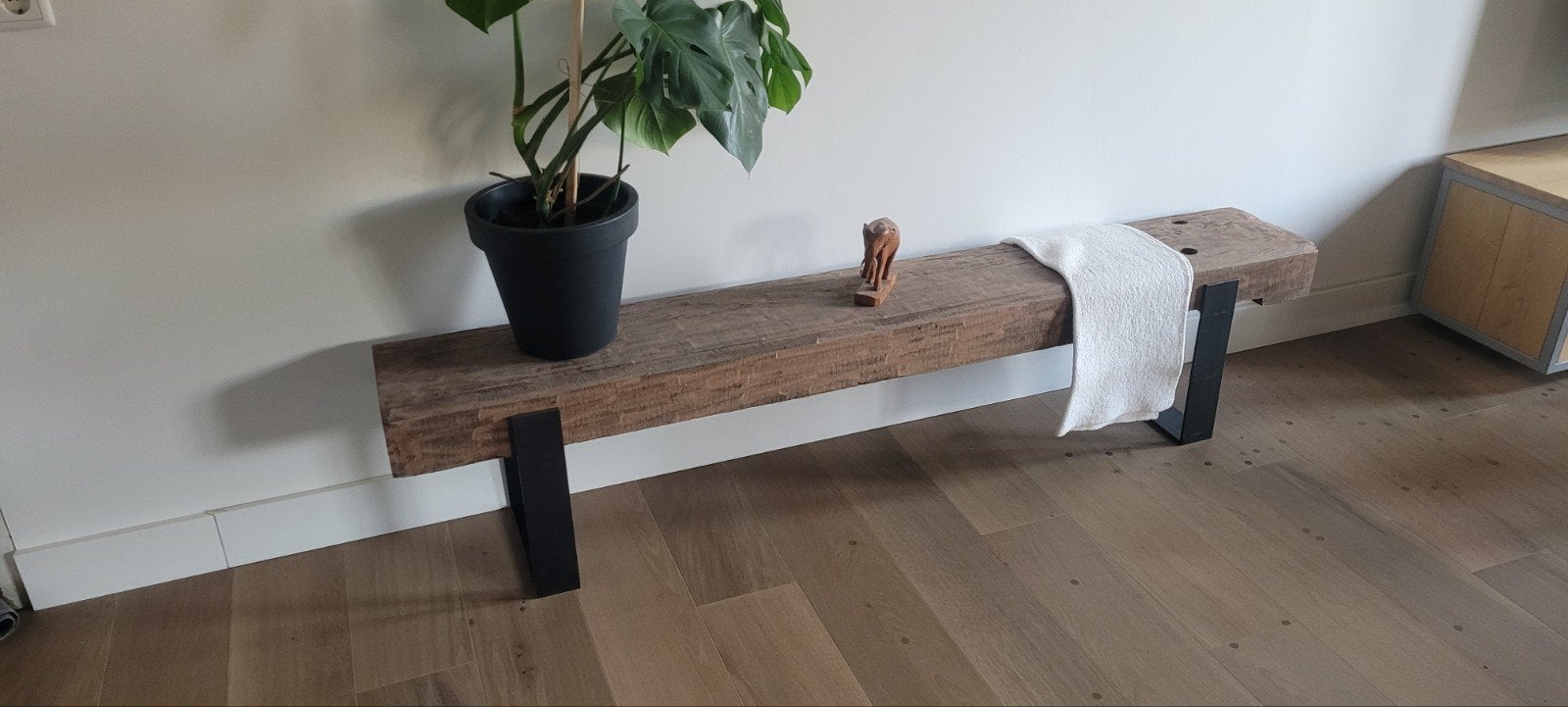 Bielsbankje/ tv meubel, industrieel, 187 cm, Ophalen