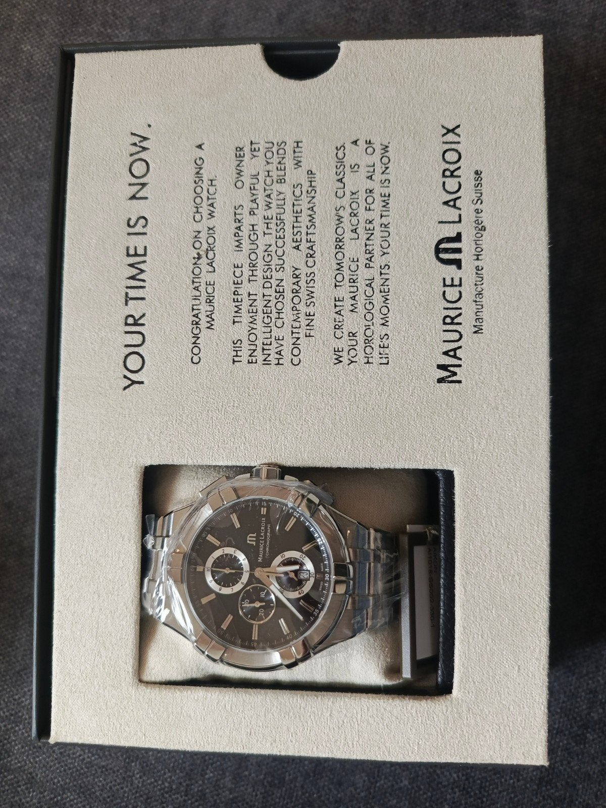 Maurice Lacroix Aikon Chronograaf Herenhorloge, Staal, Staal, Polshorloge, Zo goed als nieuw