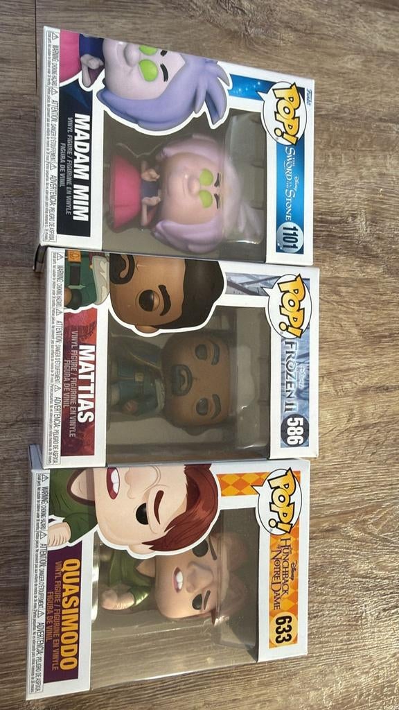 Funko Pop! Disney: Madam Mim, Mattias, Quasimodo (3 stuks), Verzamelen, Poppetjes en Figuurtjes, Ophalen of Verzenden, Zo goed als nieuw