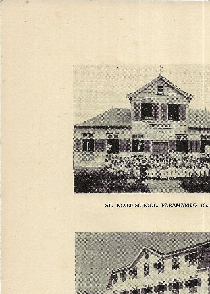 Suriname Paramaribo St-Jozefschool met Gesticht, Verzamelen, Ophalen of Verzenden, Ongelopen, Buiten Europa