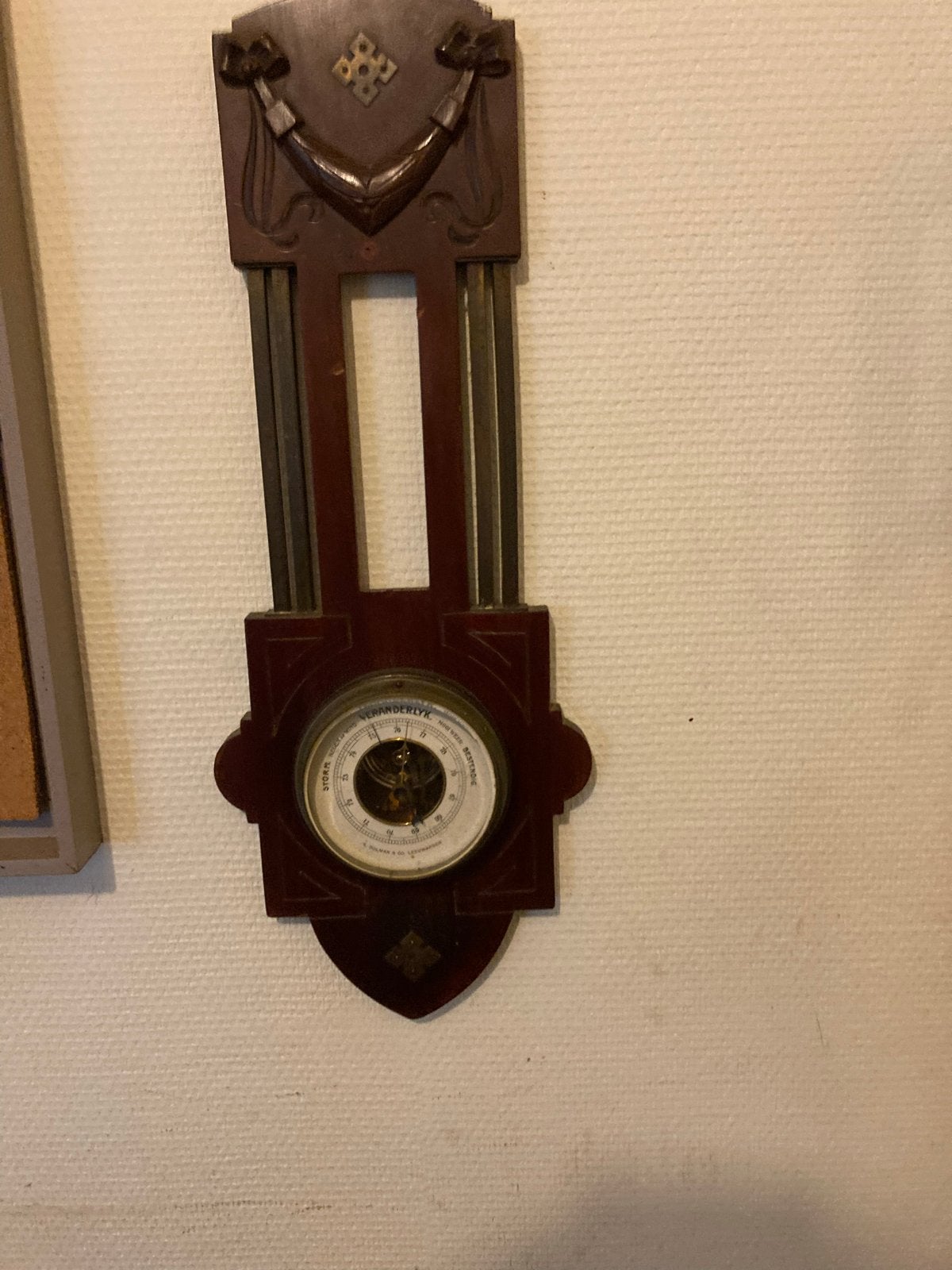 Antieke Barometer - S. Bolman & Co. Leeuwarden, Ophalen of Verzenden, Gebruikt, Barometer