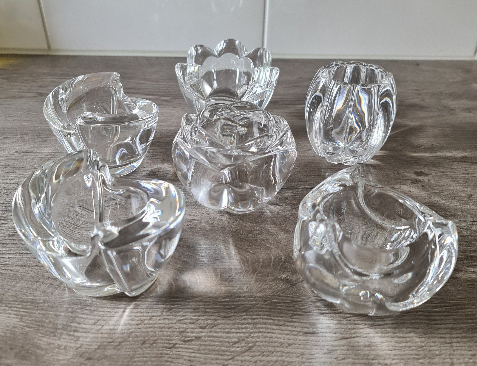 6 kristallen waxinelicht houders, Ophalen