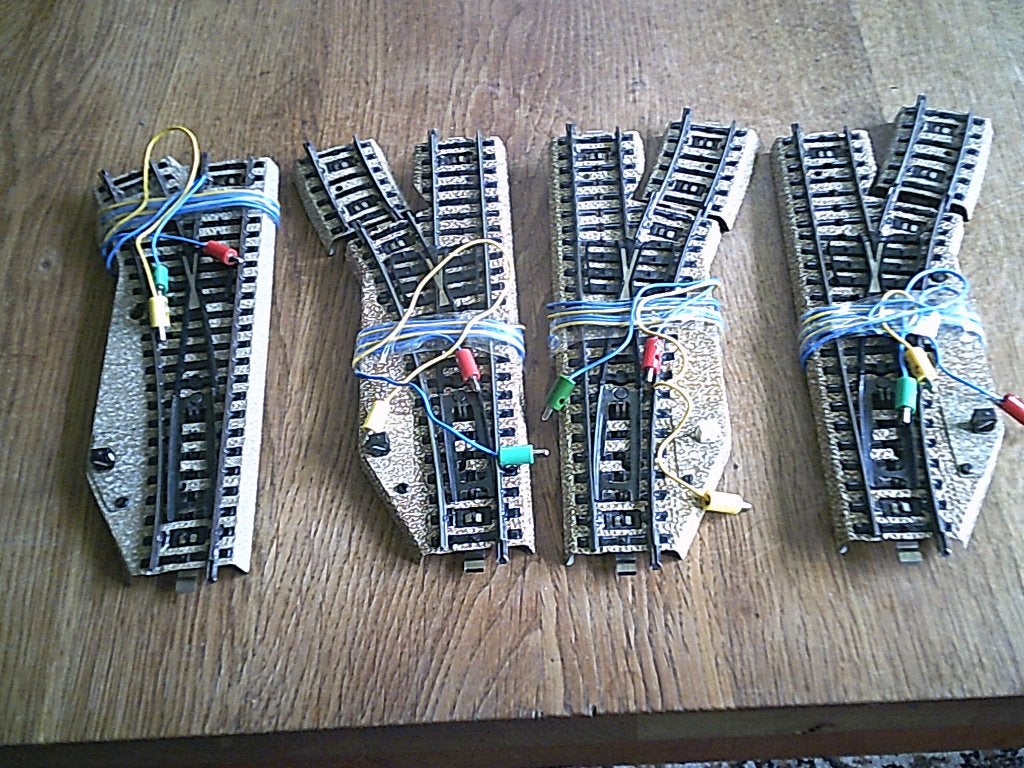 Marklin M-rails 4x Electrische wissels nr. 5202 - 5138 5139, Wisselstroom, Gebruikt, Rails, Ophalen of Verzenden