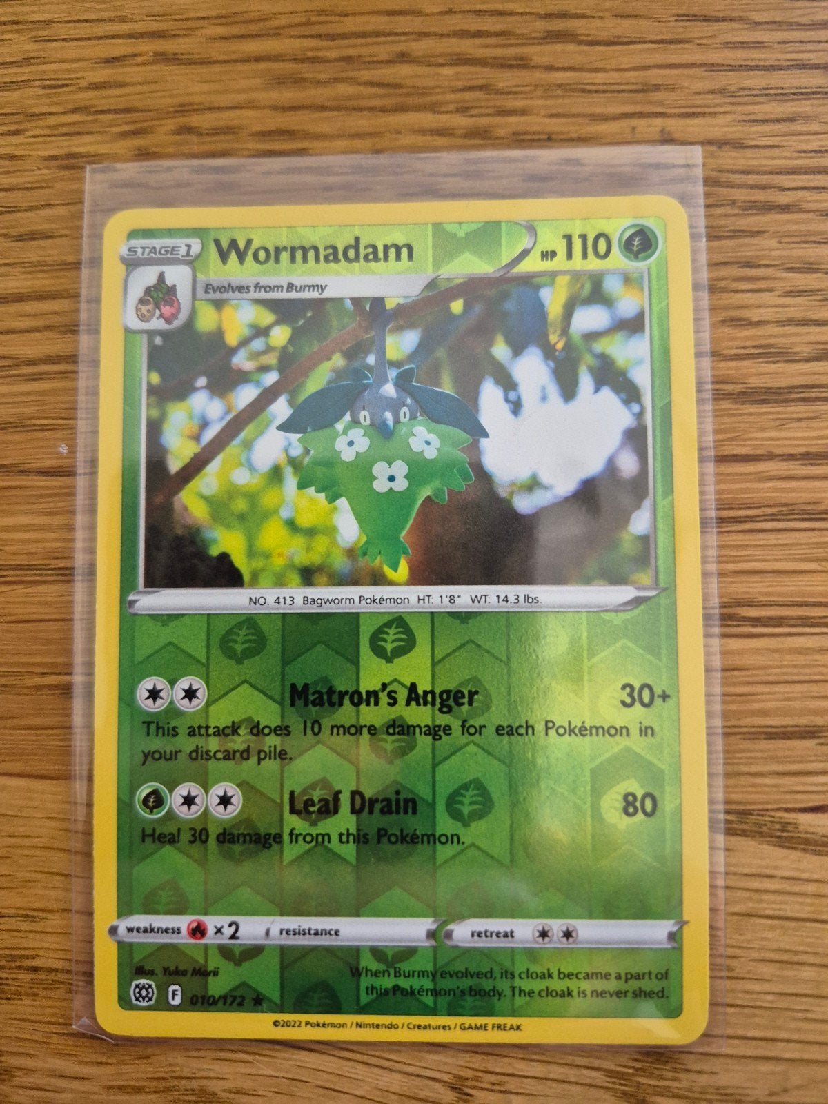 Wormadam 010/172 Reverse Holo, Ophalen of Verzenden, Zo goed als nieuw, Losse kaart, Foil
