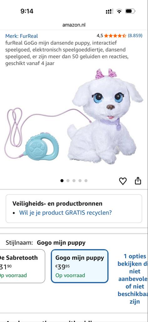 FurReal GoGo Mijn Dansende Puppy - Interactief Speelgoed, Overige merken, Met geluid, Overige karakters, Zo goed als nieuw