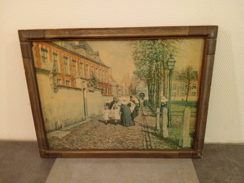 Oude foto in oude lijst met glas:60x48cm, Ophalen
