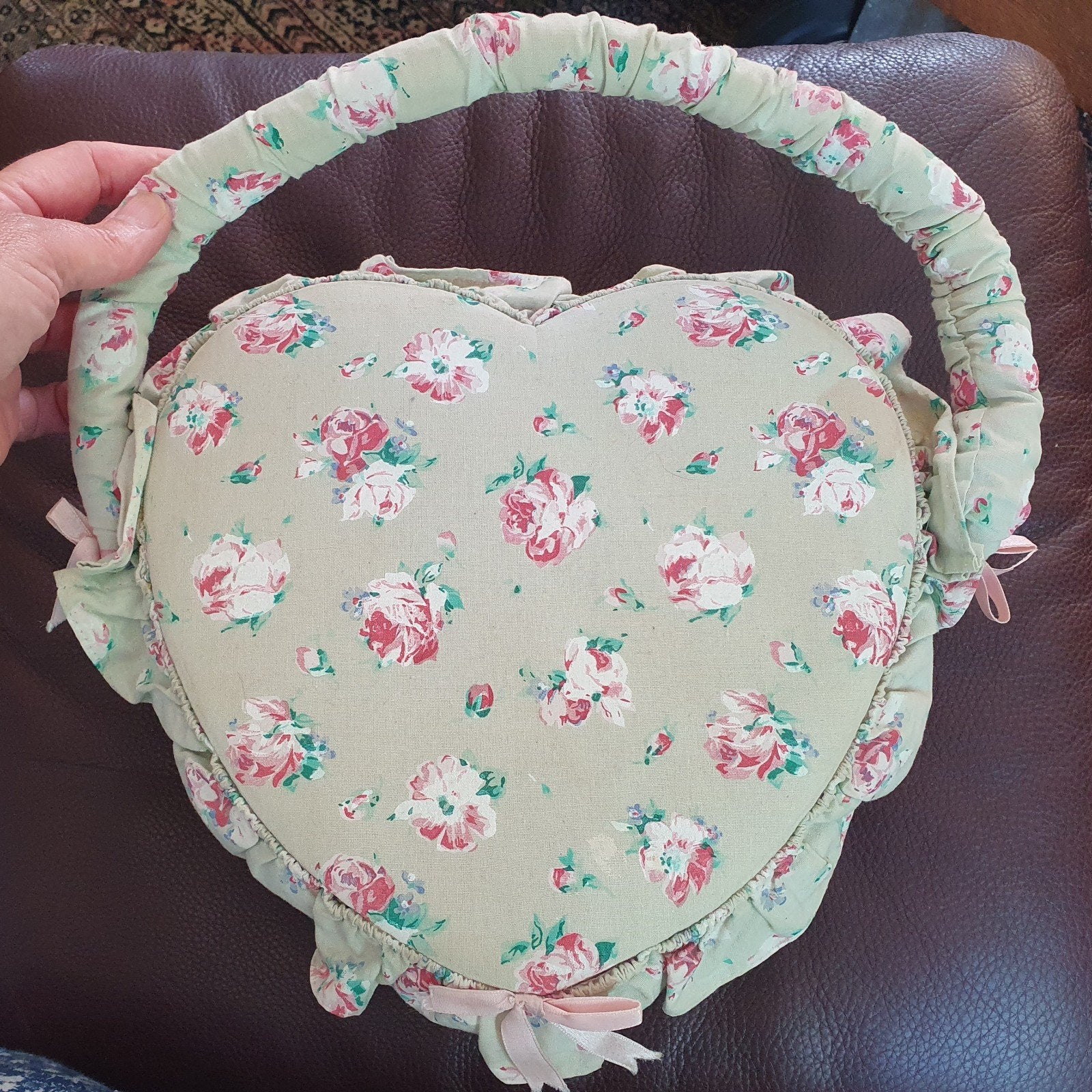 vintage stoffen naaimand hartvorm rozen, Verzenden