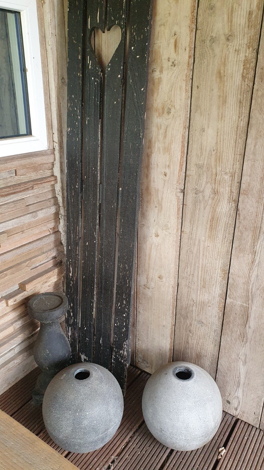 Tuindecoratie set: vazen, wandbord, kaarsenstandaard, Tuin en Terras, Ophalen of Verzenden
