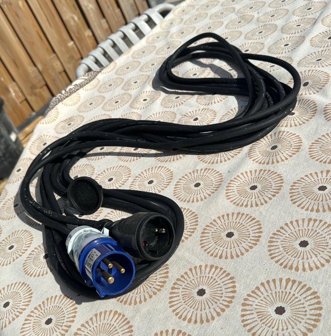 CEE Verlengkabel 10m - Camping/Boot- IP44 Spatwaterdicht, Ophalen of Verzenden, Gebruikt, Kabel of Snoer