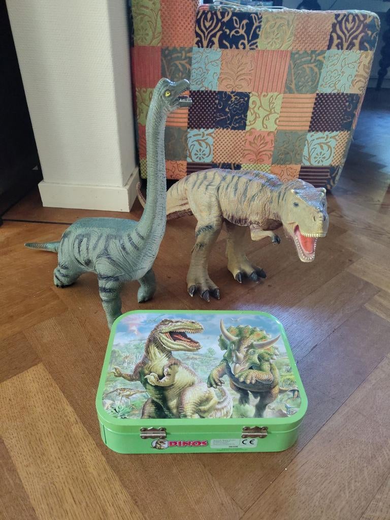 Dinosaurus speelgoed set met opbergblik, Ophalen, Gebruikt, Overige typen