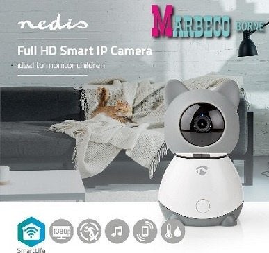 SmartLife Babyfoon, Binnen camera, Full HD IP, Kiep, Kantel, Overige merken, Nedis SmartLife, Nieuw, Info@marbeco.nl