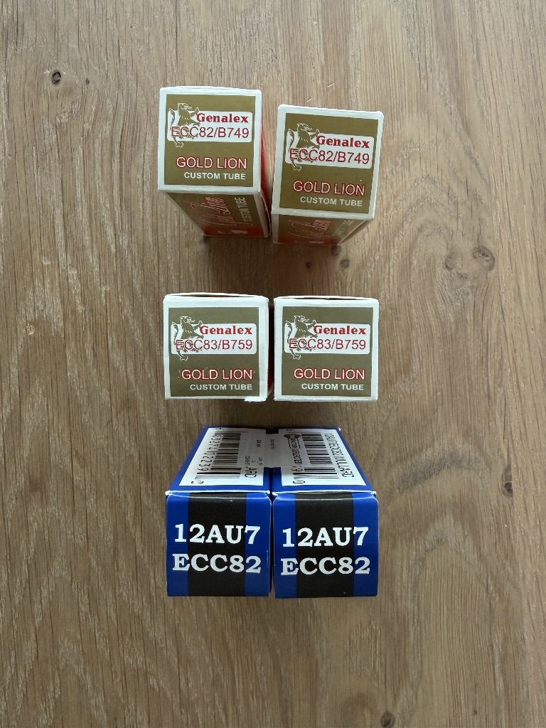 Mullard ECC82 & Genalex Gold Lion ECC82 matched pairs, Ophalen of Verzenden, Buis of Buizen