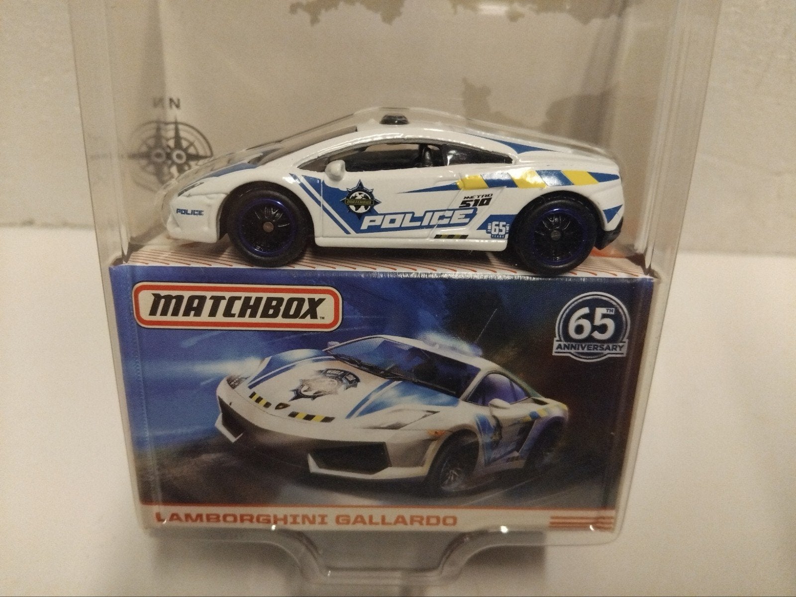 Matchbox 2017 Lamborghini Gallardo Police 65th anniversary, Ophalen of Verzenden, Zo goed als nieuw, Auto