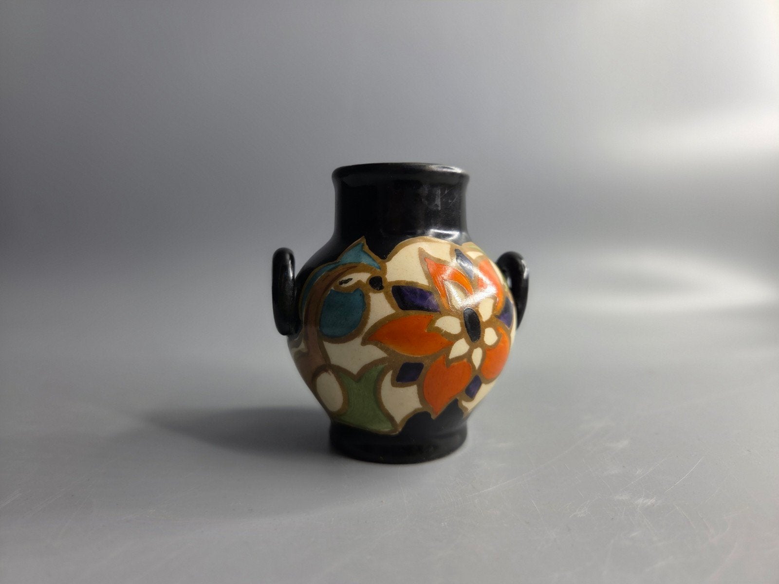 Gouds Plateel Miniatuur Vaasje – Zuid-Holland Gouda', Antiek en Kunst, Ophalen of Verzenden