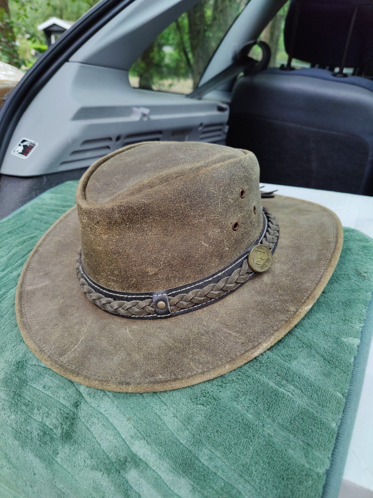 Robuuste leren hoed - Maat L - Scipiss Australian Adventure, Kleding | Heren, Hoeden en Petten, Ophalen of Verzenden, Zo goed als nieuw