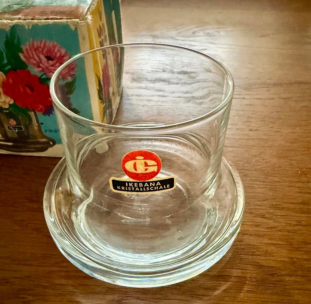 Ingrid Glas -Vintage Ikebana kristal schaaltje, Ophalen of Verzenden