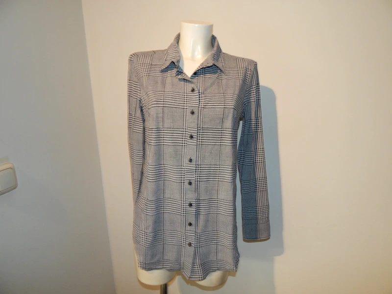 Studio Anneloes travel stof blouse zwart wit pepita ruit L
