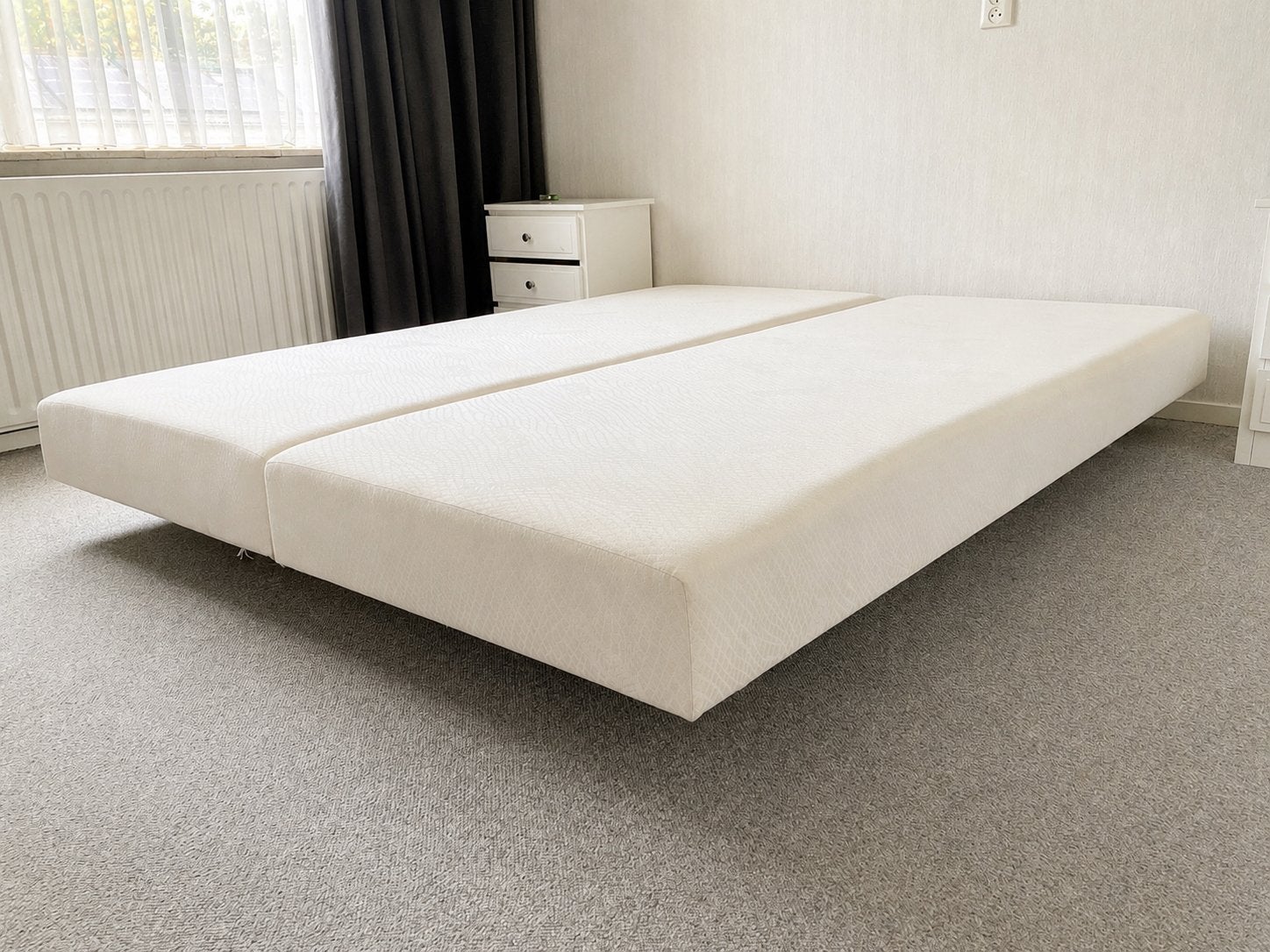 Boxspring Optisleep 160x200 cm (2 lossedelen) Nu samen €50,-, Ophalen, Gebruikt, Tweepersoons, 200 cm