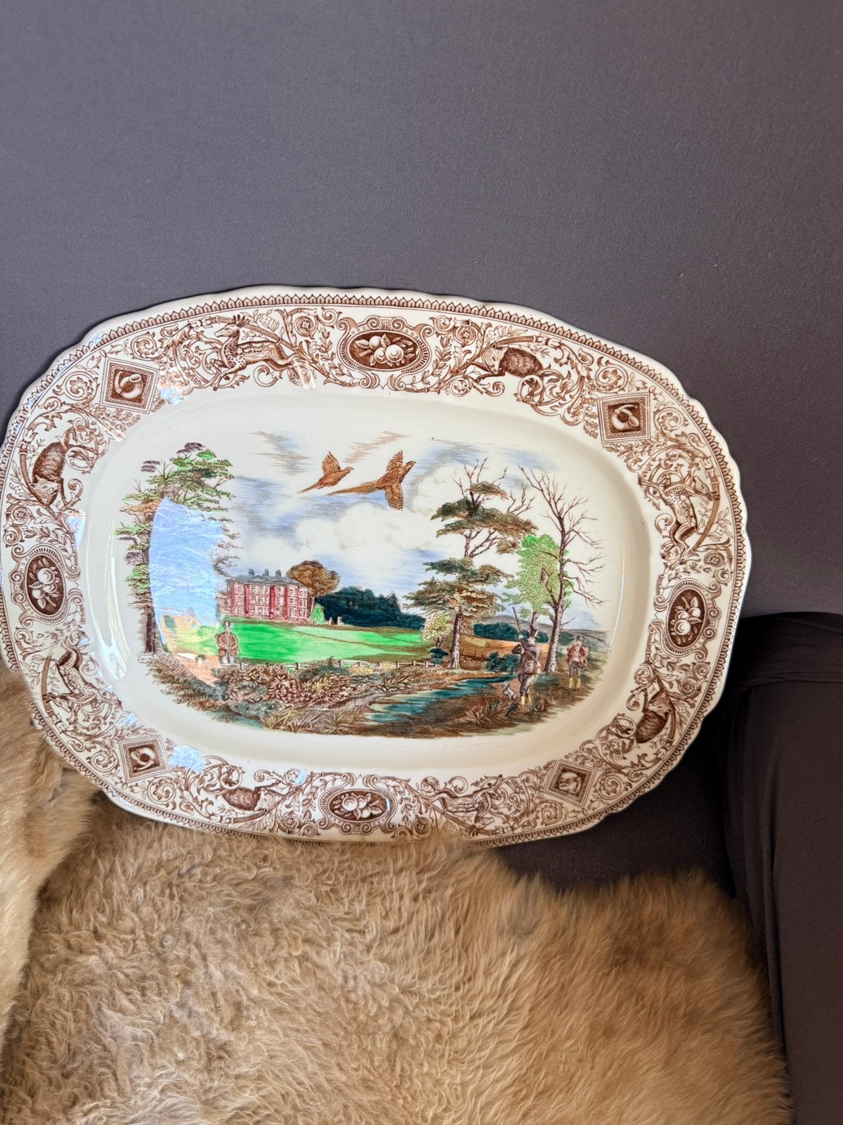 Mason’sGamebirds grote serveerschaal 48x38 cm antiek, Ophalen