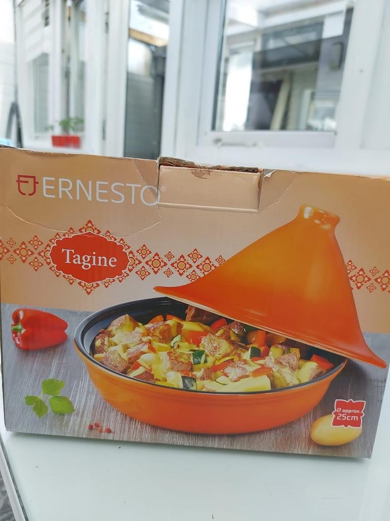 Nieuwe Ernesto Tagine - Ongebruikt, in doos, Ophalen of Verzenden, Nieuw, Overige materialen, Overige typen