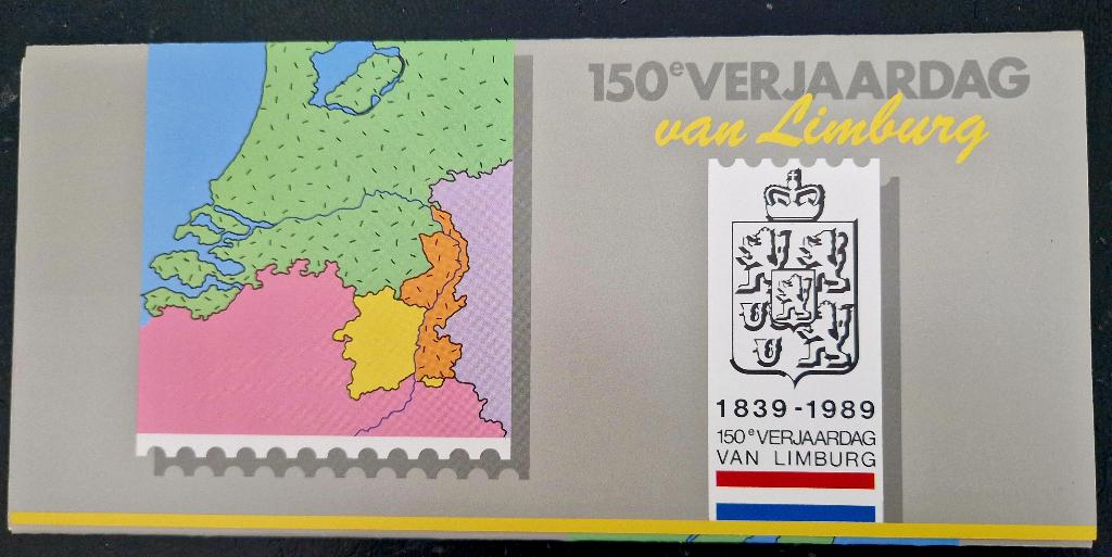 Nederland 1989 - kaart - 150 jaar Provincie Limburg, Verzenden, Na 1940, Postfris