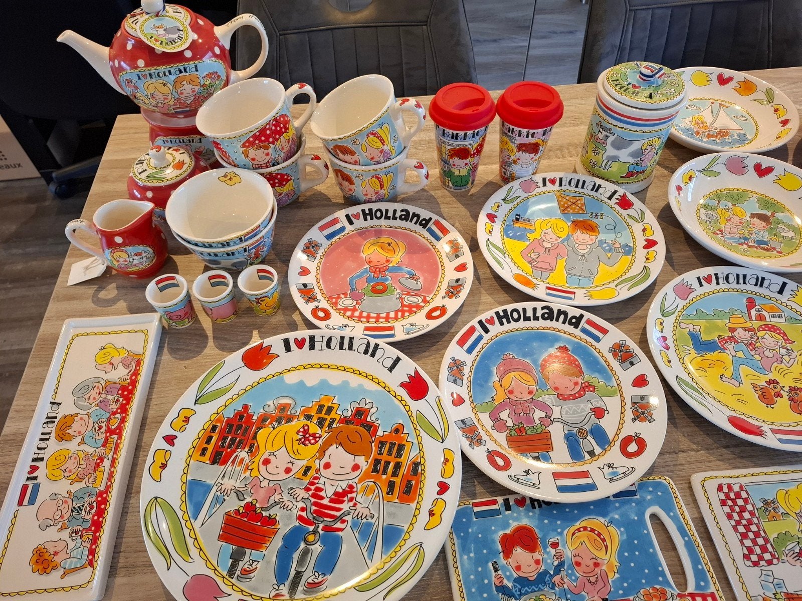 Grote collectie Blond Amsterdam I Love Holland servies, Ophalen, Vintage, Zo goed als nieuw, Aardewerk
