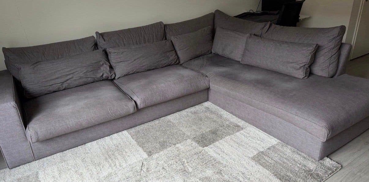 Heerlijke hoekbank met chaise longue - 2.40 x 3.10 meter, Ophalen, Gebruikt, Stof
