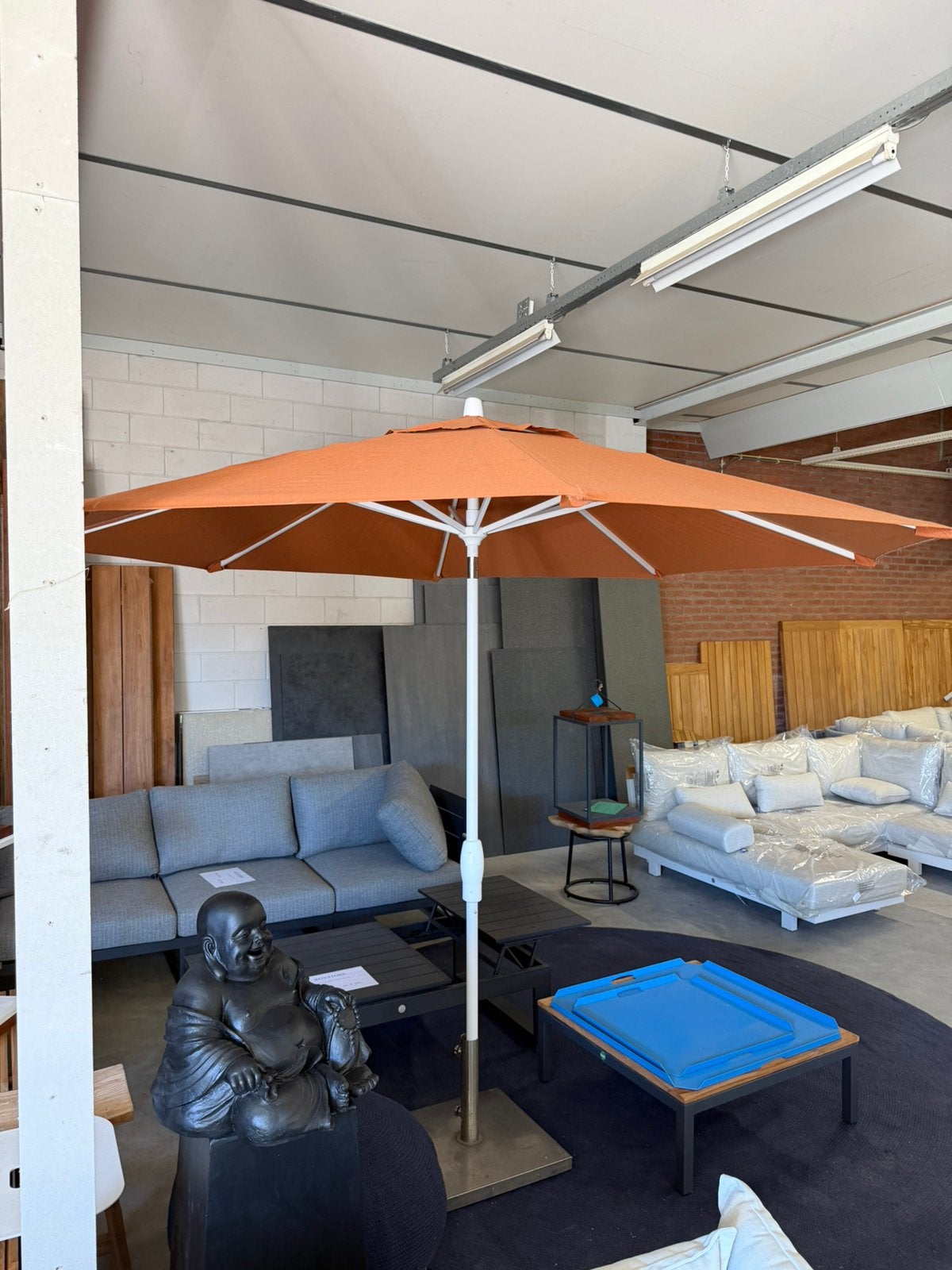 Suns Sunbrella parasol teracotta 3 meter rond, Ophalen, Roystore.nl@gmail.com, Nieuw, Sunbrella