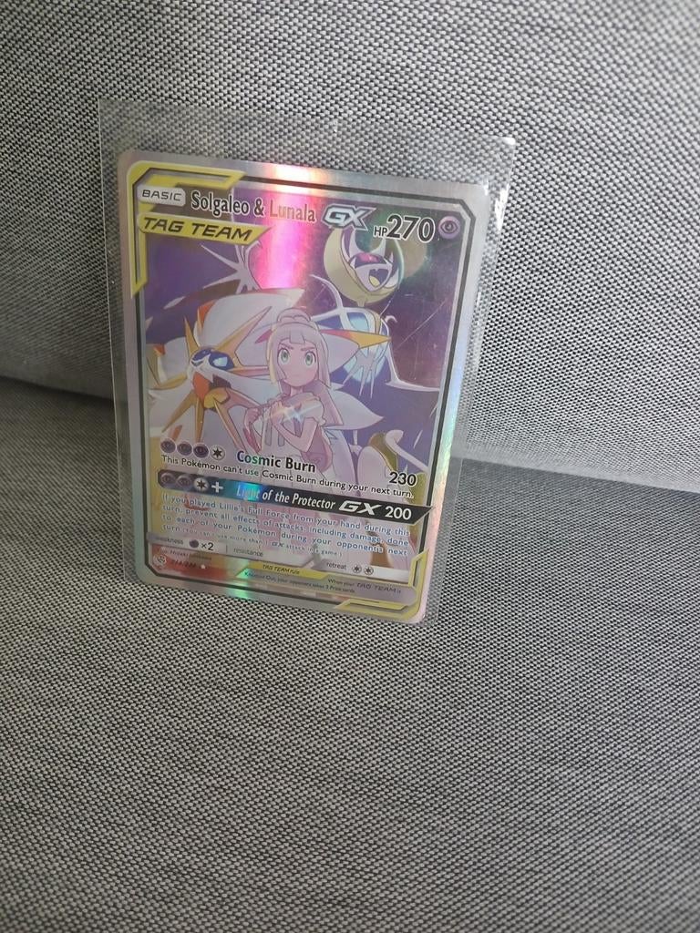 Solgaleo & Lunala GX Pokémon kaart - Goede kwaliteit, Ophalen of Verzenden, Zo goed als nieuw, Losse kaart