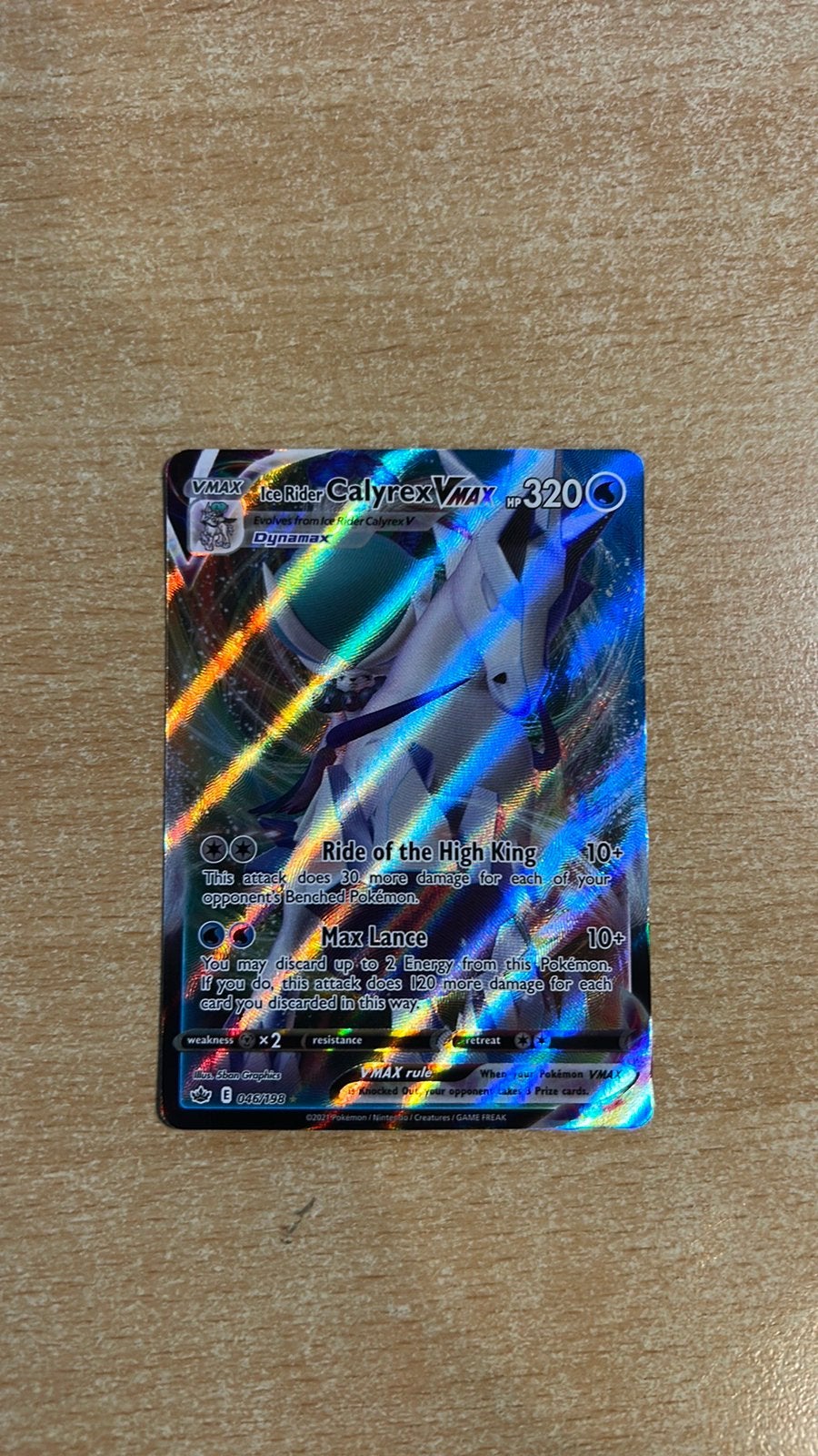 Ice Rider Calyrex VMAX 046/198 Chilling Reign, Hobby en Vrije tijd, Verzamelkaartspellen | Pokémon, Ophalen of Verzenden, Zo goed als nieuw