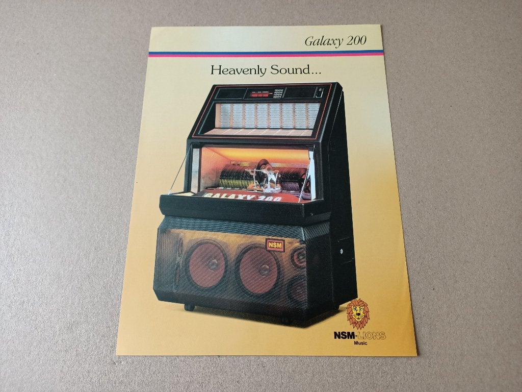 Flyer: NSM Galaxy 200/ Vinyl (1991) jukebox, Verzenden, Gebruikt, 1950 tot 1960, Seeburg