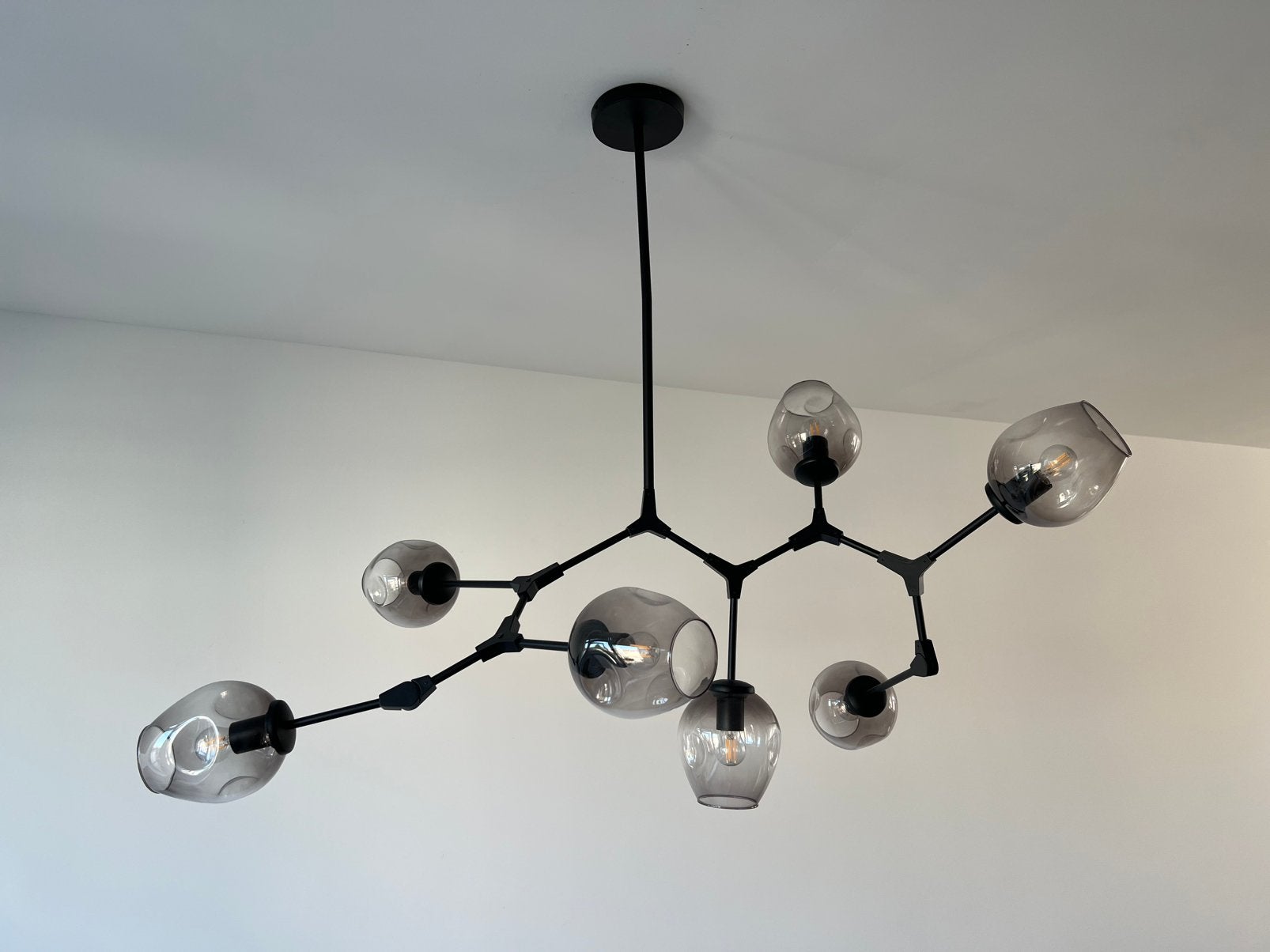 ETH Lime design hanglamp – 7 lichtpunten – incl. lampen, Ophalen, Zo goed als nieuw, Glas