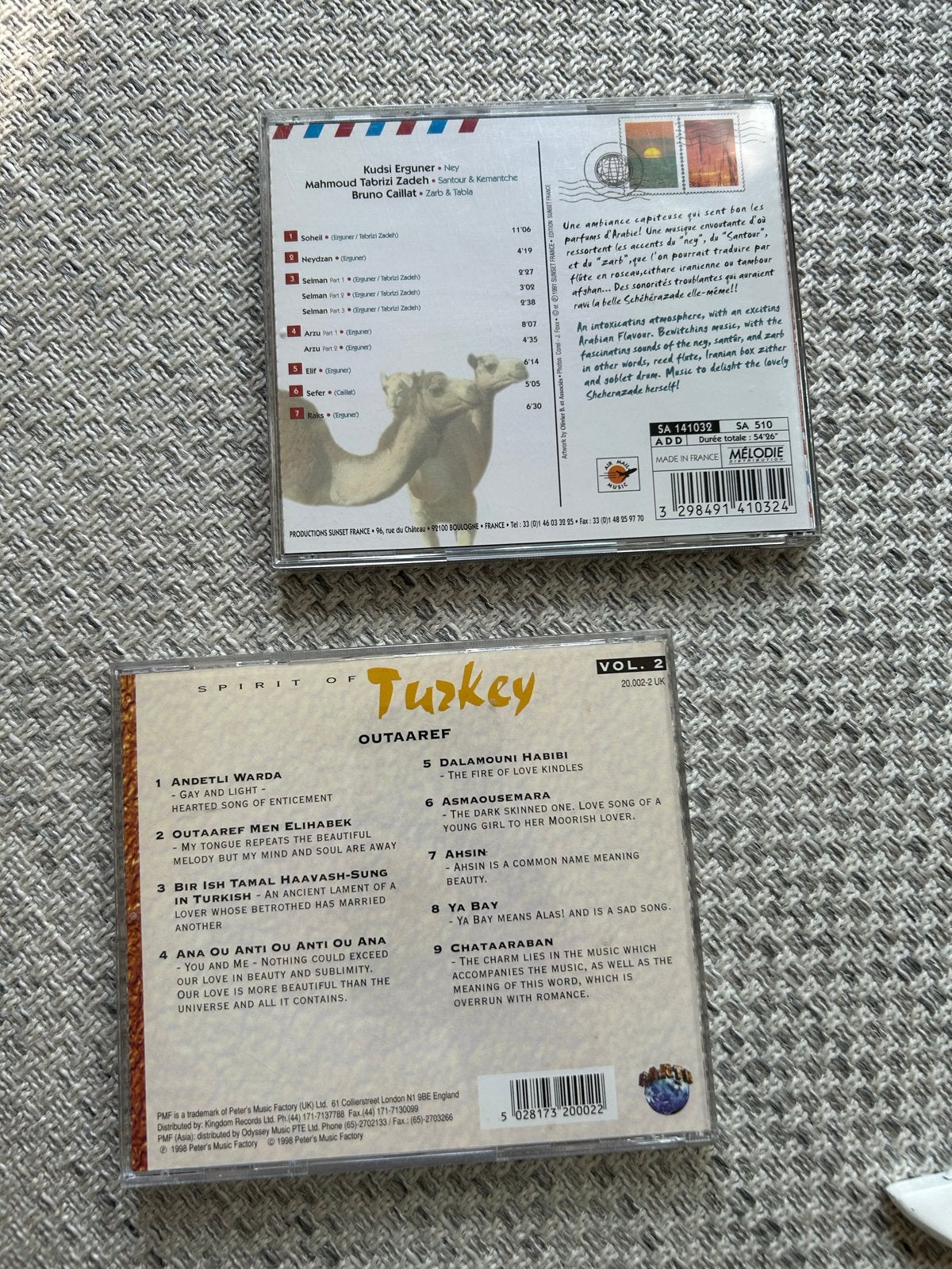 CD's: Musiques des Mille et une Nuits & Spirit of Turkey, Ophalen of Verzenden, Zo goed als nieuw, Album, Inclusief doosje