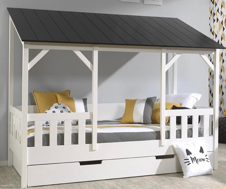Vipack huisbed, Kinderen en Baby's, Kinderkamer | Bedden, Ophalen, 85 tot 100 cm, Zo goed als nieuw, Lattenbodem