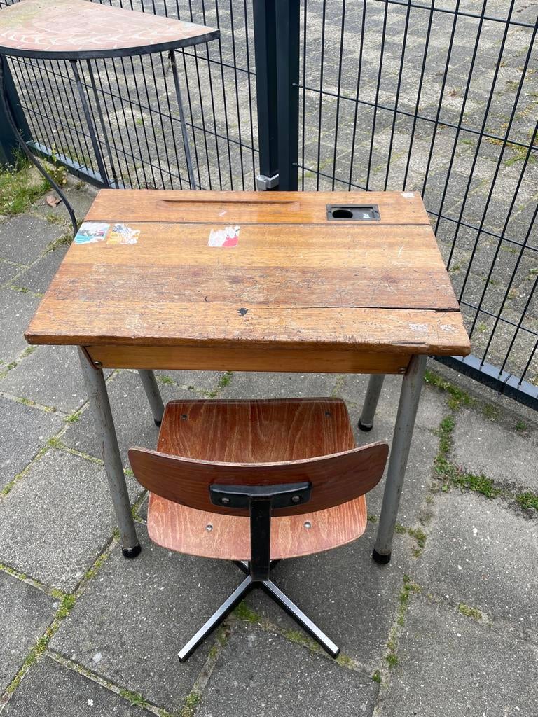 Vintage schooltafel en stoel - Retro set, Ophalen