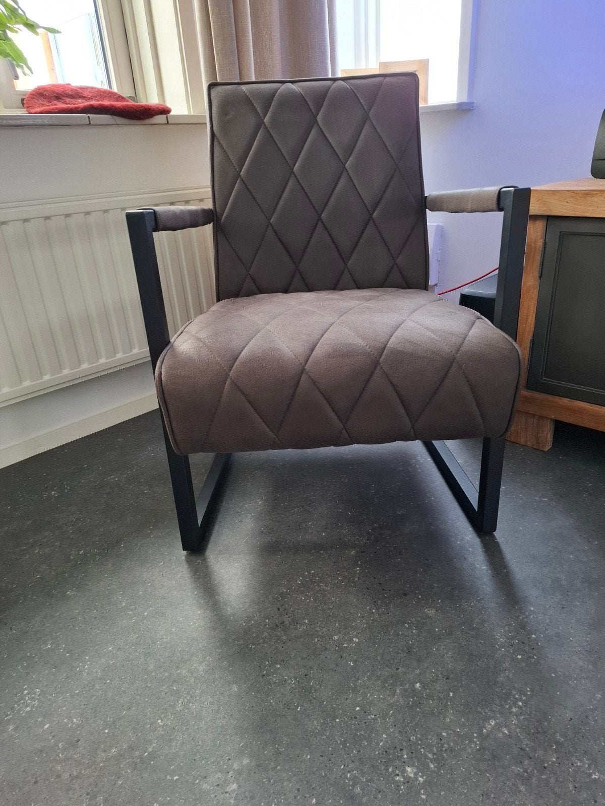 Mooi bruin fauteuil, Ophalen, Zo goed als nieuw, 75 tot 100 cm, 50 tot 75 cm