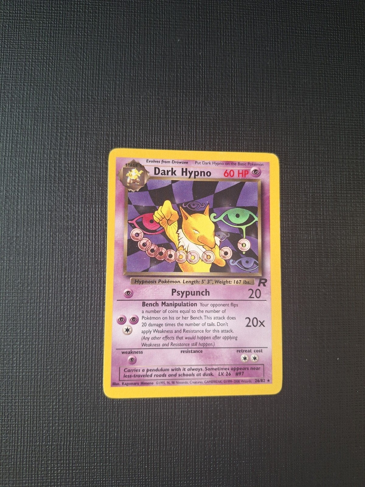 Pokemon Kaart: Dark Hypno (60 HP), Ophalen of Verzenden, Gebruikt, Losse kaart
