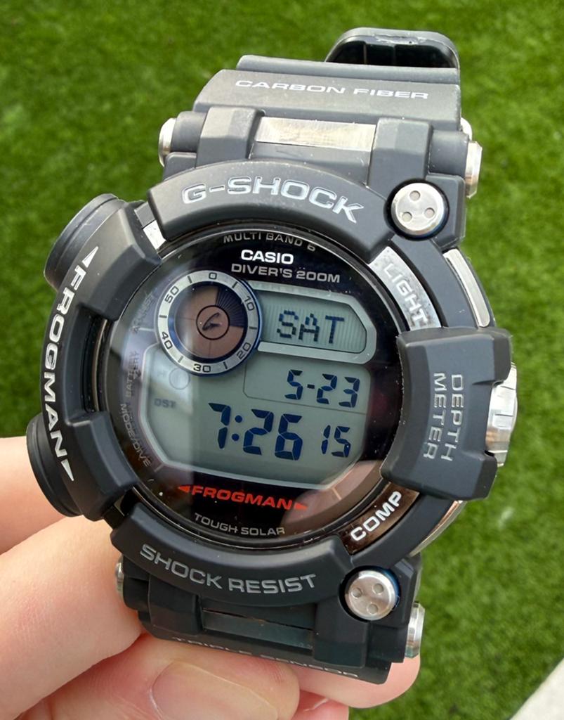 Casio G-Shock Frogman GWF-D1000-1, Zwart, Ophalen of Verzenden, Zo goed als nieuw, Waterdicht