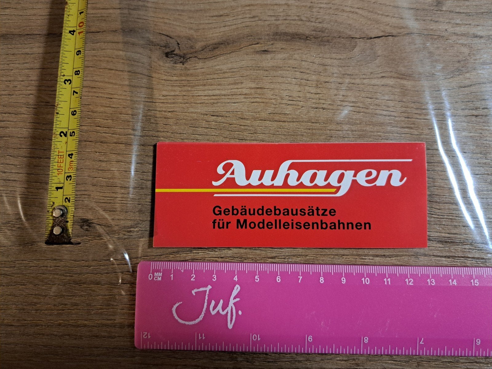 Sticker Auhagen Gebäudebausätze für Modelleisenbahnen groot, Verzamelen, Ophalen of Verzenden, Zo goed als nieuw, Bedrijf of Vereniging