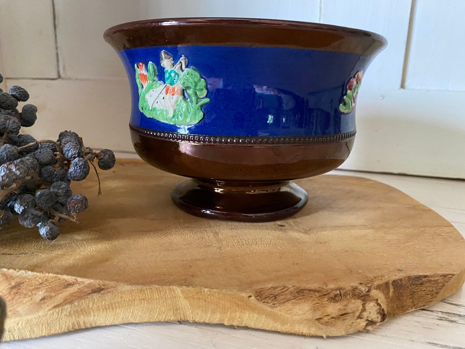 Brocante oude Engelse Goudsteen kom, Antiek en Kunst, Ophalen of Verzenden