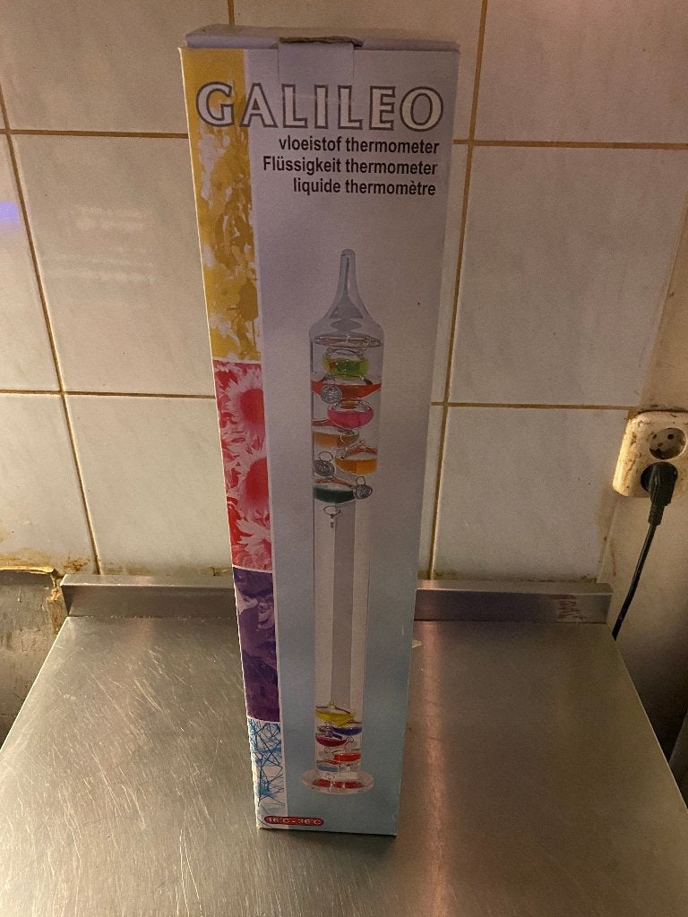 galileo vloeistof thermometer 56 cm, Huis en Inrichting, Binnenthermometer, Ophalen of Verzenden, Nieuw, Glas