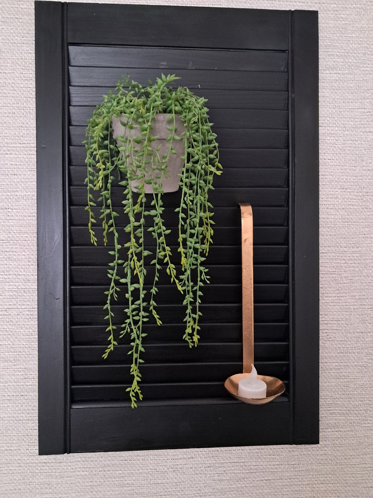 louvre luikje wanddecoratie compleet, Hout, 60 cm, Zo goed als nieuw, Handgemaakt