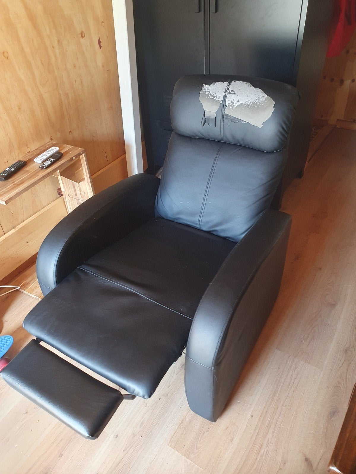 Zwarte relaxfauteuil - Gebruikt, Ophalen, Gebruikt, Zwart, Leer