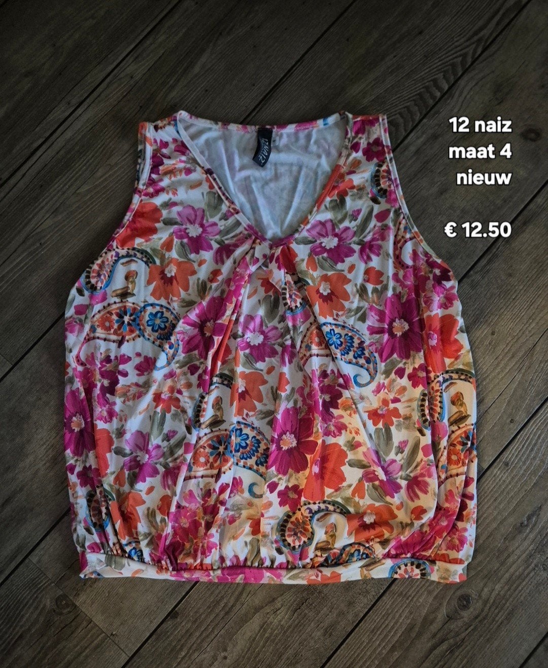 12 naiz bloemenprint top maat 4 nieuw, Meerkleurig, Nieuw, Ophalen of Verzenden, 12 naiz