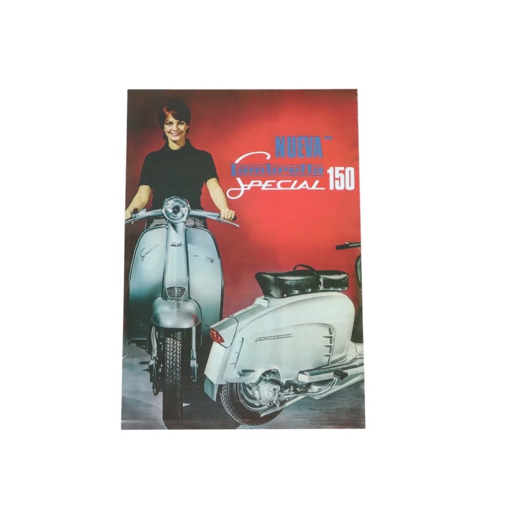 Vintage Reclame Poster Lambretta Special 150 Eind Jaren 60, Ophalen of Verzenden, A1 t/m A3, Overige onderwerpen, Rechthoekig Staand